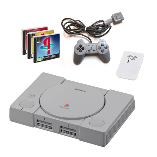 Sony Playstation 1 Ps1 Konsole PAL + 3 zufällige Spiele / gebraucht