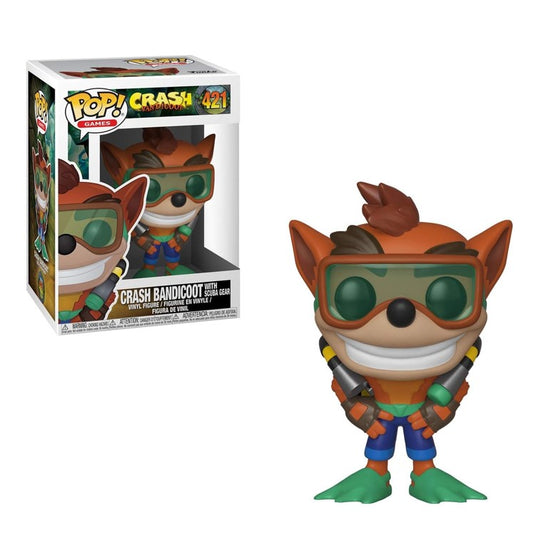 FUNKO POP Crash Bandicoot #421 Crash Bandicoot with Scuba Gear - Vinyl Figur NEU