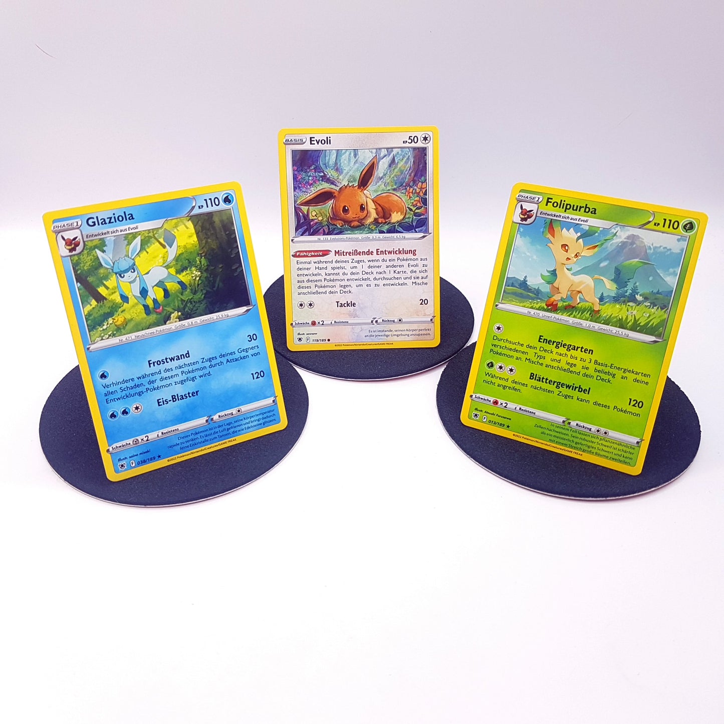 Pokemon Karten - Evoli 119/189 & Glaziola 038/189 & Folipurba 013/189