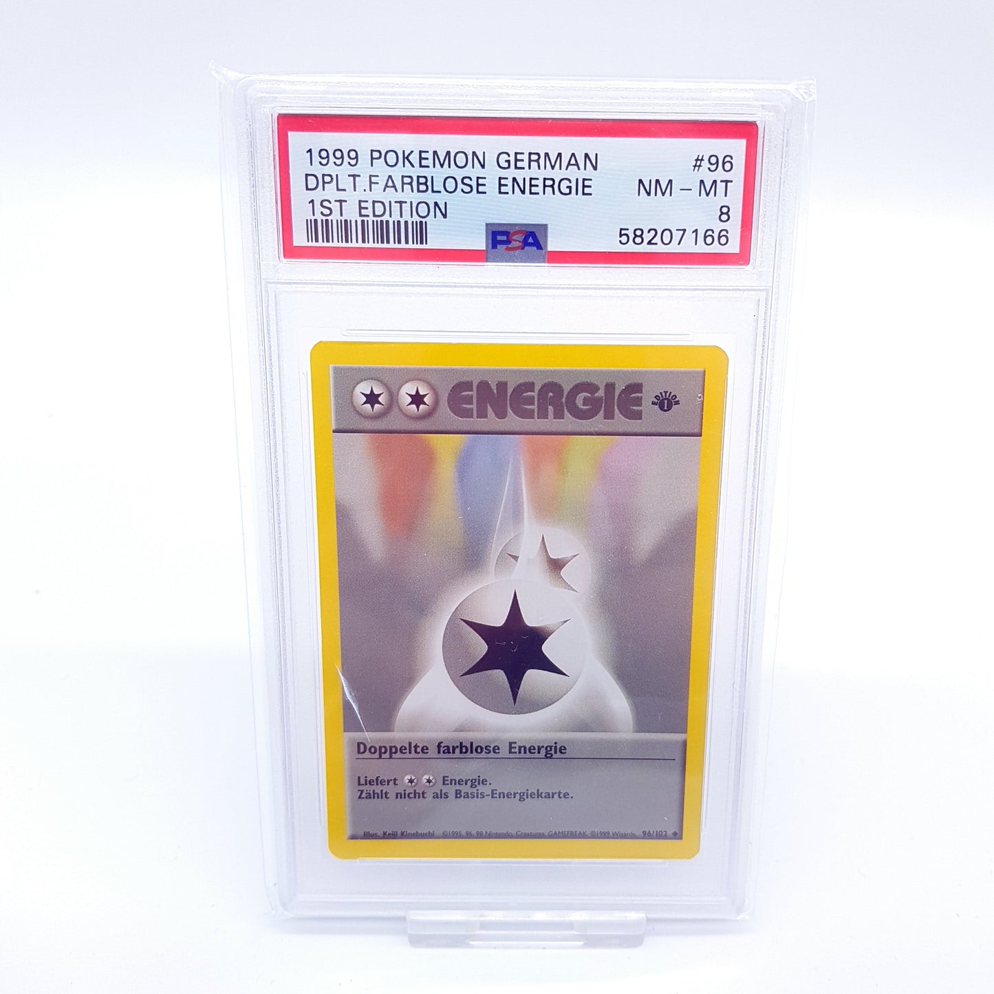 Pokemon farblose Energie 96/102 1st Edition deutsch PSA 8 NM - Mint