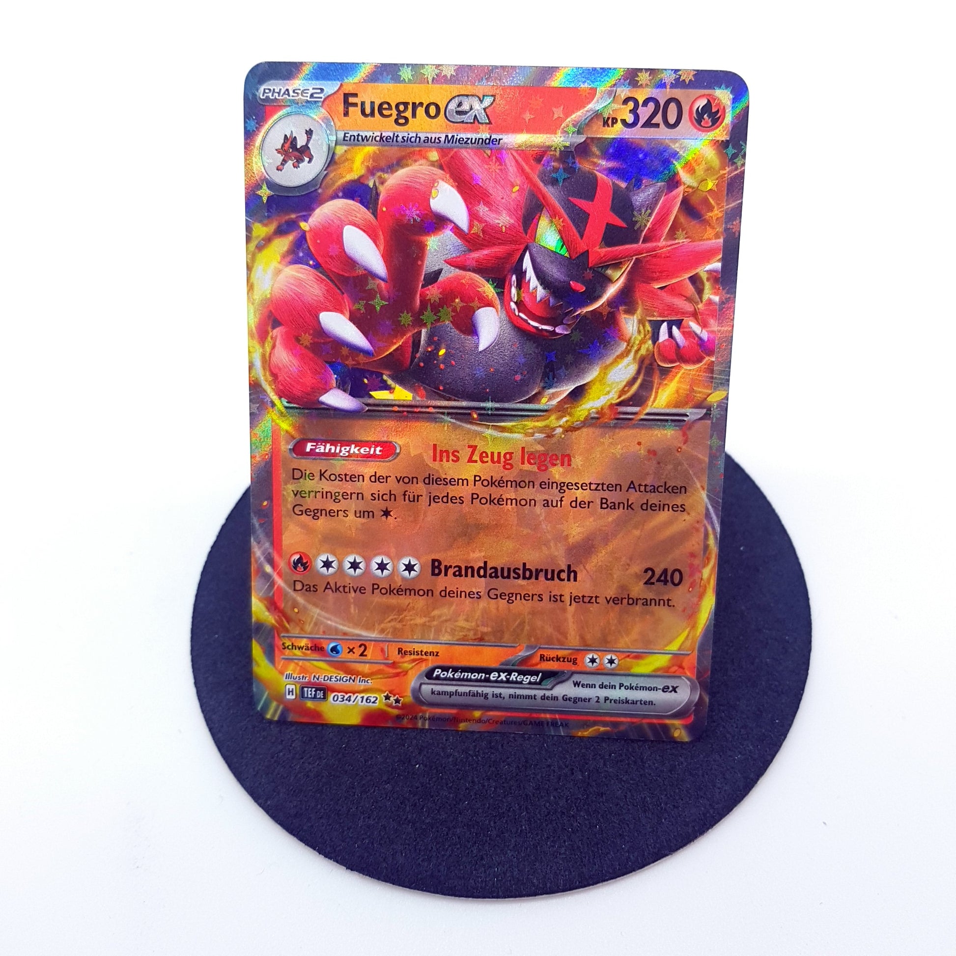 Pokemon Fuegro ex 034/162 Gewalten der Zeit deutsch Mint