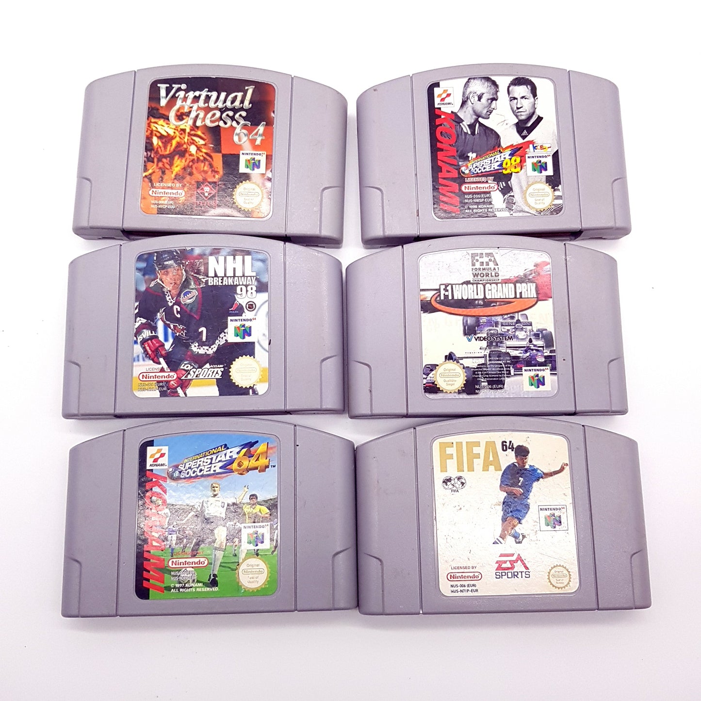 N64 Nintendo 64 Konsole + 6 Spiele (z.B. Chess, ISS, NHL, F1, Fifa) / gebraucht