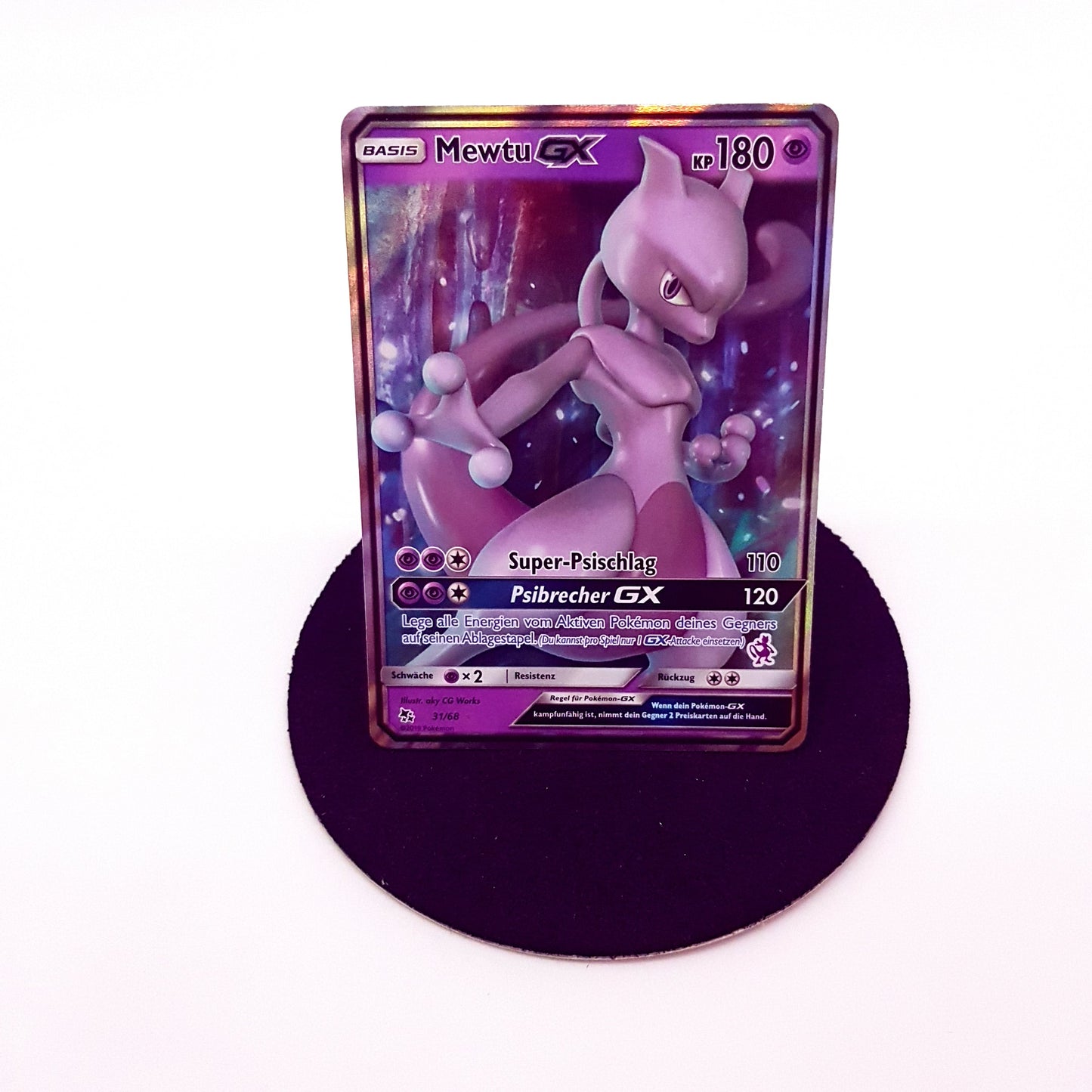 Pokemon Mewtu GX 31/68 Holo - mint - deutsch