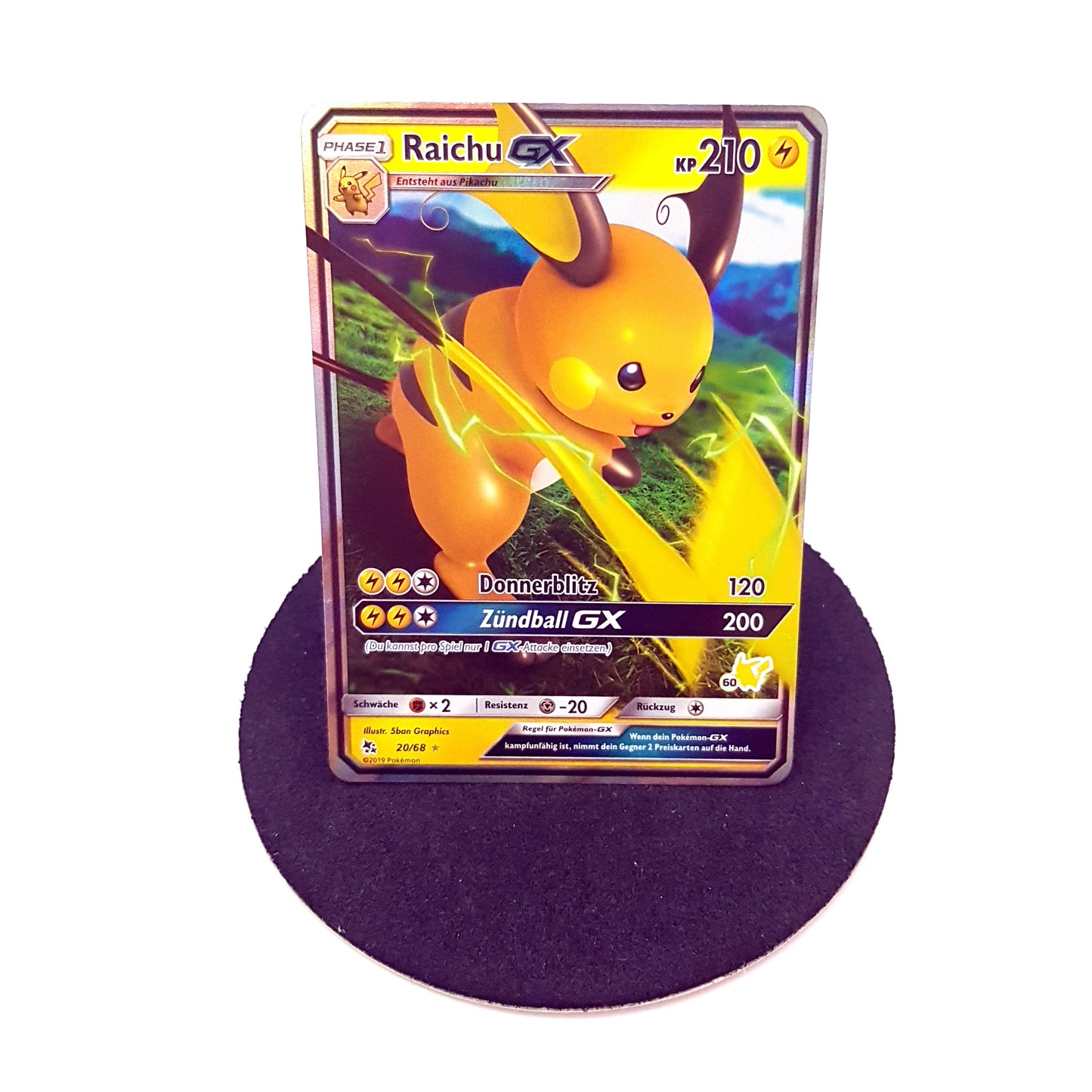 Pokemon Raichu GX 20/68 Holo - near mint - deutsch