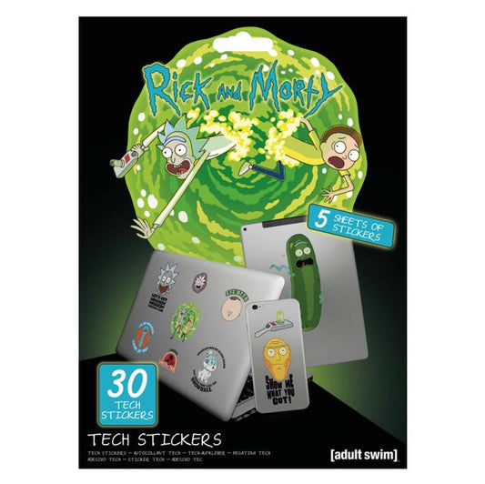 Rick and Morty Tech Stickers Gadget Set (30 Aufkleber)