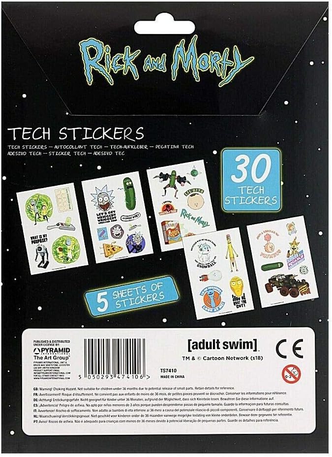 Rick and Morty Tech Stickers Gadget Set (30 Aufkleber) – Pokéton