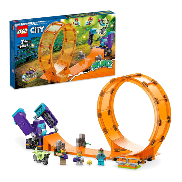 LEGO 60338 City Stuntz Schimpansen-Stuntlooping, mit Rampe, Stunt-Motorrad und 3 Minifiguren