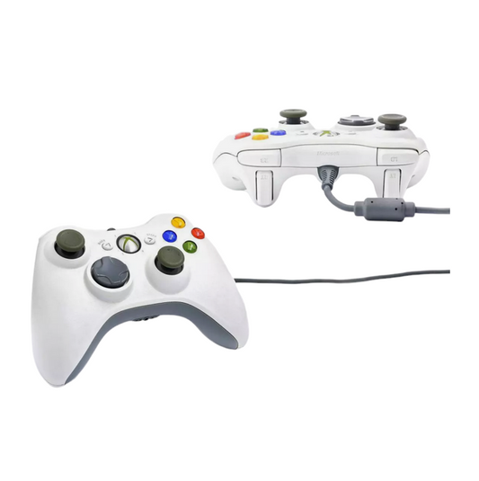 Original Microsoft Xbox 360 Controller Gamepad weiß mit Kabel
