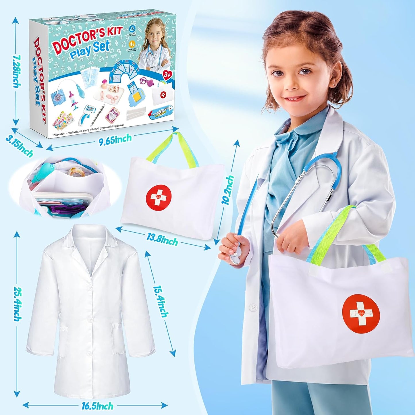 Hot Bee Arztkoffer für Kinder Doktor Rollenspiel Lernspielzeug Arzt Tasche Spiel - NEU