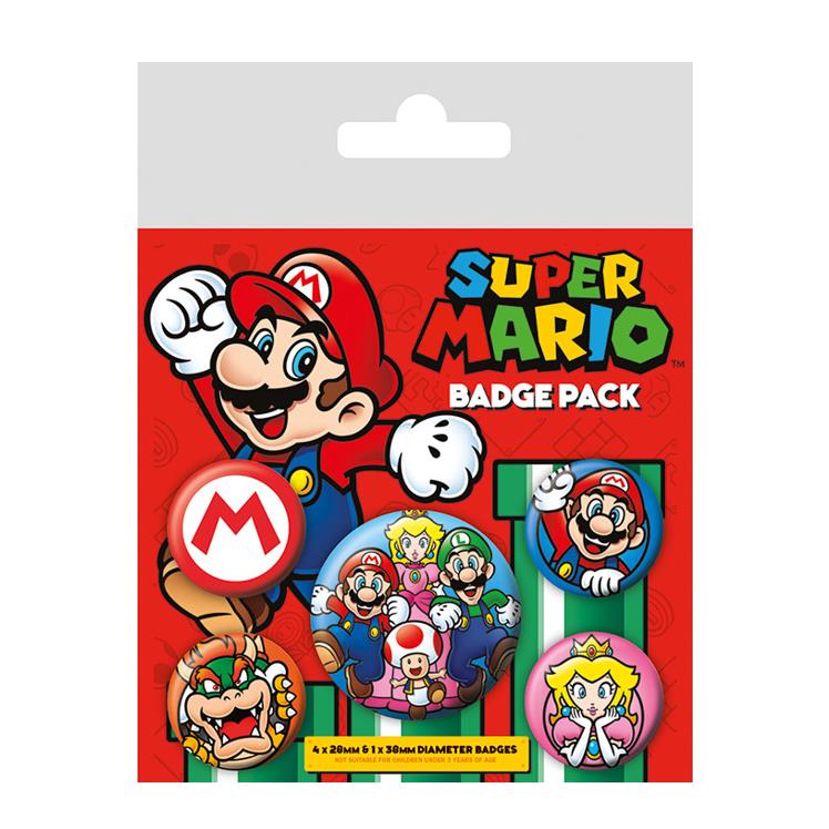 Super Mario: Badge Pack Pin Set Buttons