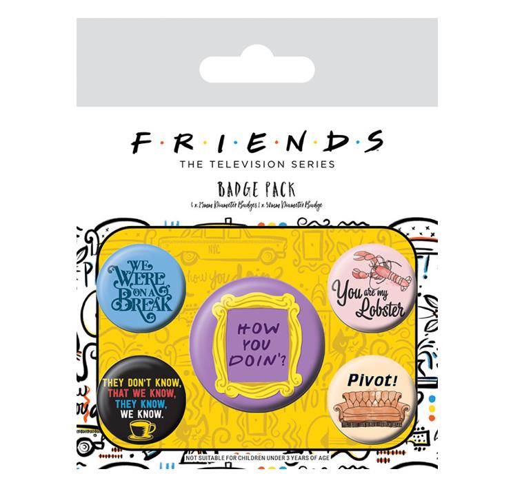 Friends: Quotes Badge Pack Pin Set Buttons