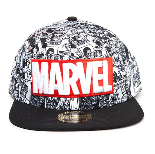 Marvel: Classic Red and White Logo Snapback Cap Mütze Basecap - verstellbar