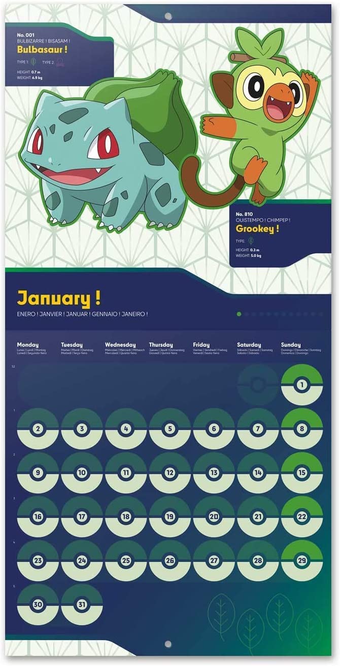 Pokemon Kalender Wandkalender 2023 Erik