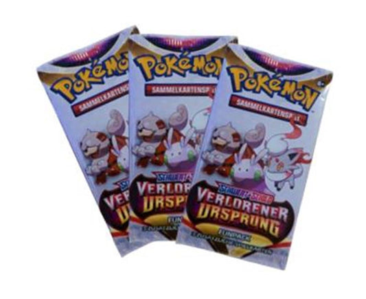 Pokemon TCG Booster Funpack Schwert & Schild Verlorener Ursprung DE (3 Stück)