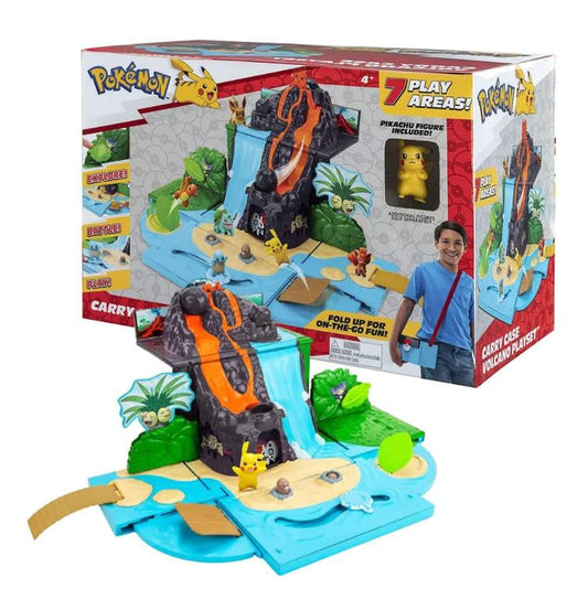 Pokemon Spielset Vulkan Spielwelt mit Pikachu Figur Spielzeug für Kinder