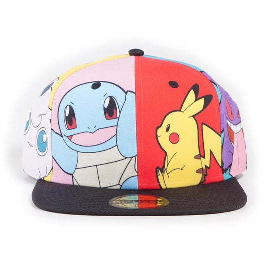 Pokemon Multi Pop Art Pikachu & Co - Snapback Cap Mütze Basecap - verstellbar