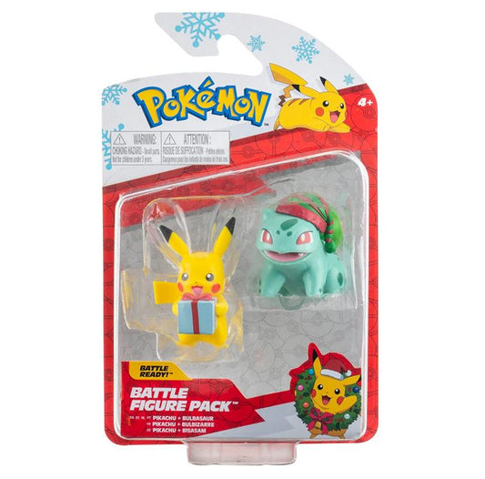 Pokemon Battle Figure Pack Christmas Pikachu + Bulbasaur Bisasam