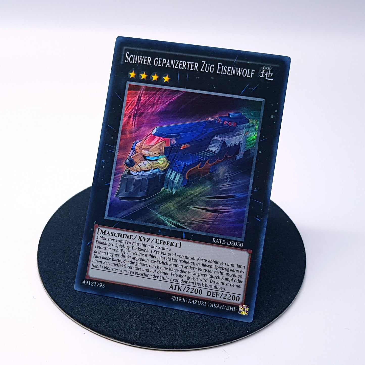 Yu-Gi-Oh Schwer gepanzerter Zug Eisenwolf RATE-DE050 holo