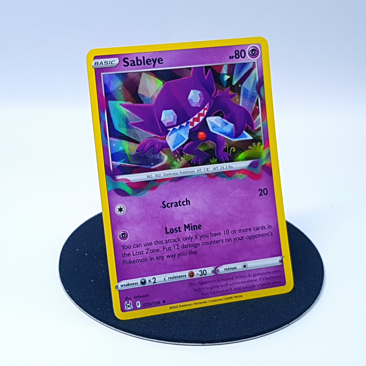 Sableye 070/196 rare holo Pokemonkarte EN 2022 Mint