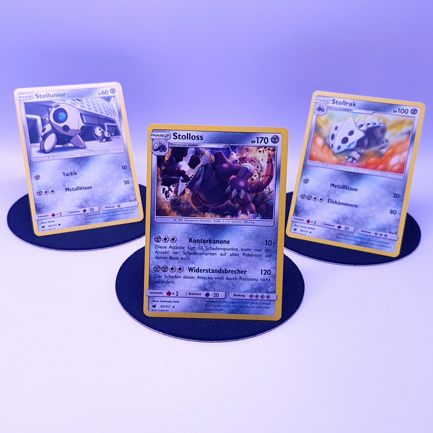 Stollunior 65/111 Stollrak 66/111 Stolloss 67/111 rare holo Pokemonkarten DE 2022 Mint