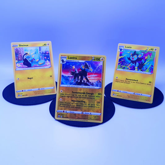 Sheinux 049/172 Luxio 050/172 Luxtra 051/172 rare reverse holo Pokemonkarten DE 2022 Mint