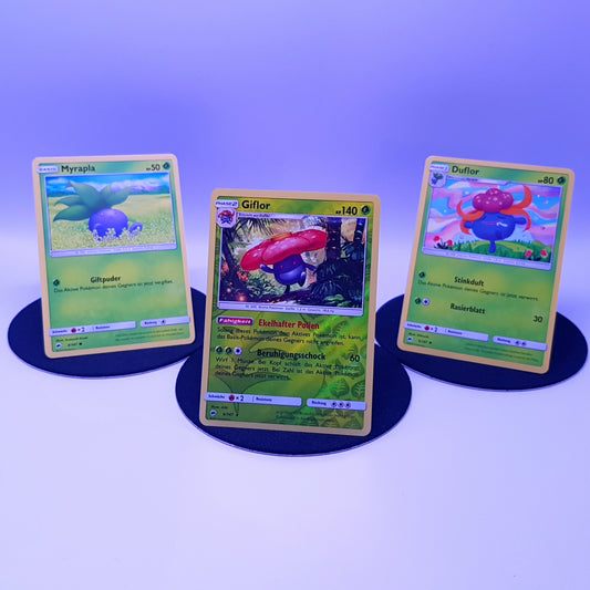 Myrapla 4/147 Duflor 5/147 Giflor 6/147 rare reverse holo Pokemonkarten DE 2017 Mint