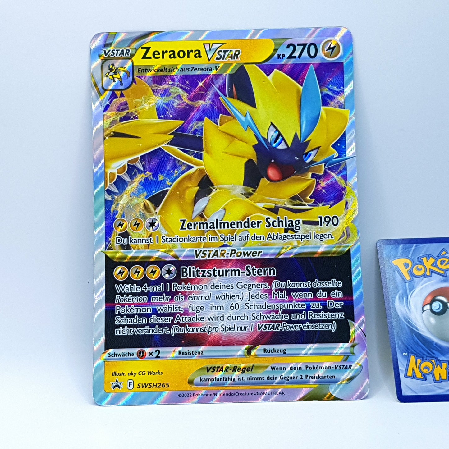 XXL Jumbo Pokemonkarte - Zeraora VStar SWSH265 rare Promo holo DE 2022 good