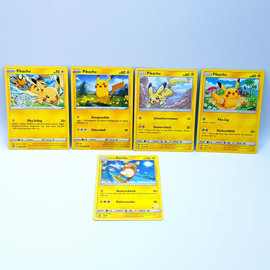 Pikachu & Raichu Set Sammlung Pokemonkarten - 5 Stück