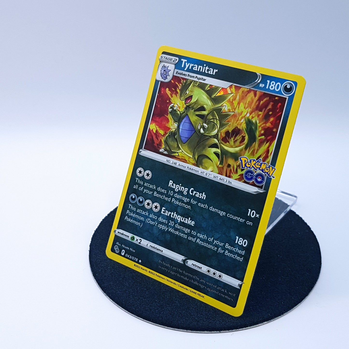 Pokemonkarte - Tyranitar 043/078 rare holo EN mint Pokemon Go 2022