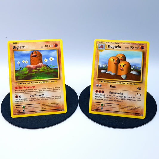 Pokemonkarten - Diglett 55/108 & Dugtrio 56/108 rare EN mint 2016