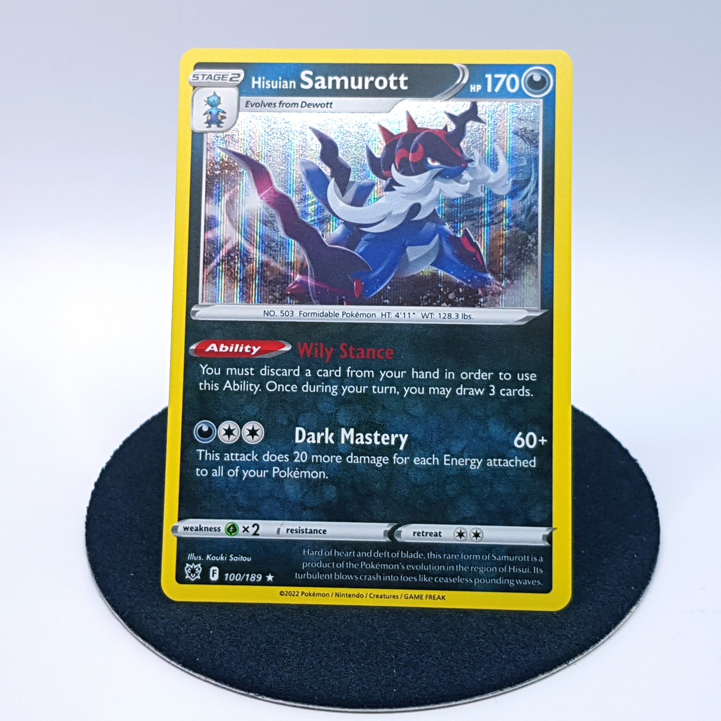 Pokemonkarte - Hisuian Samurott 100/189 rare holo EN 2022 MINT