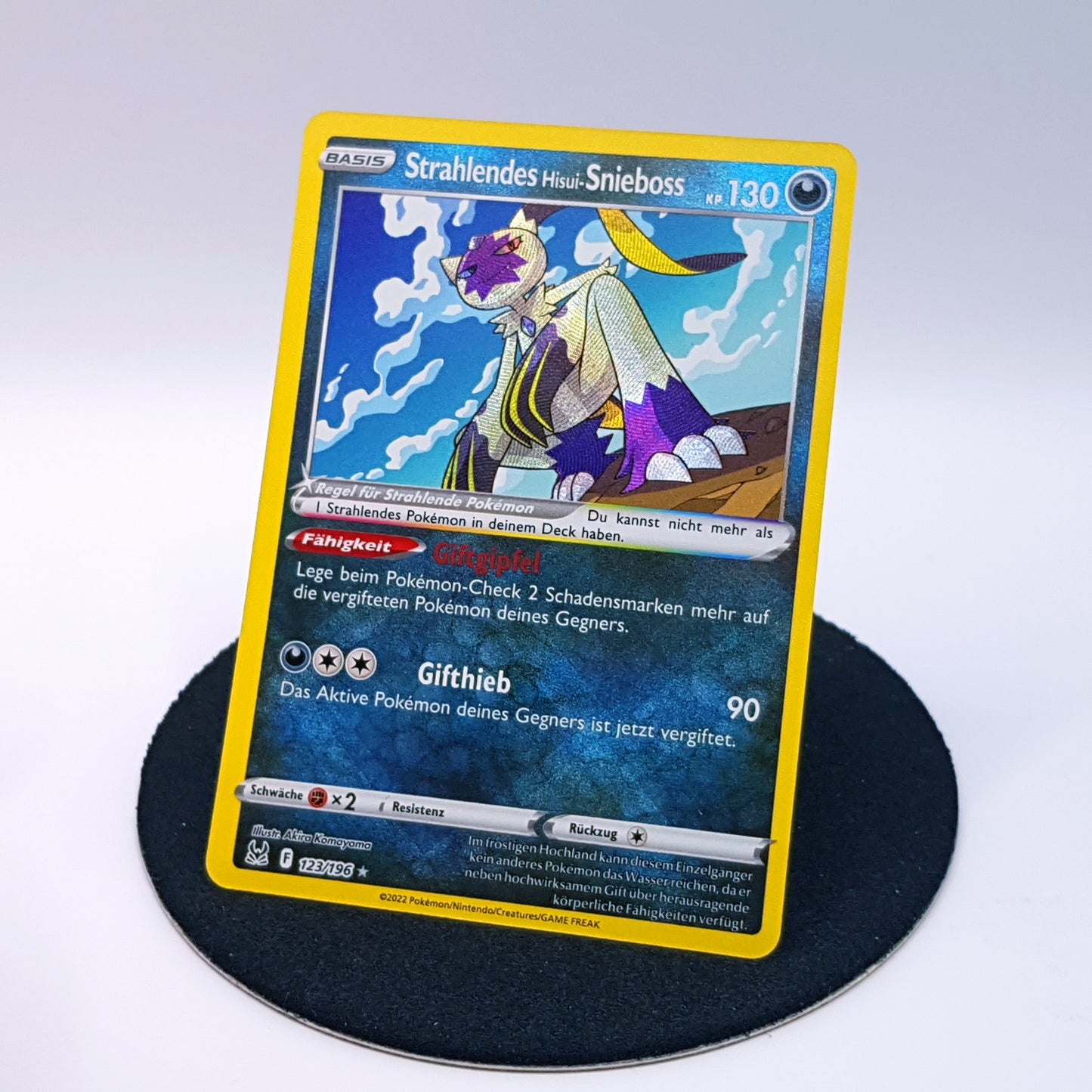 Pokemonkarte - Strahlendes Hisui-Snieboss 123/196 rare reverse holo DE 2022 MINT