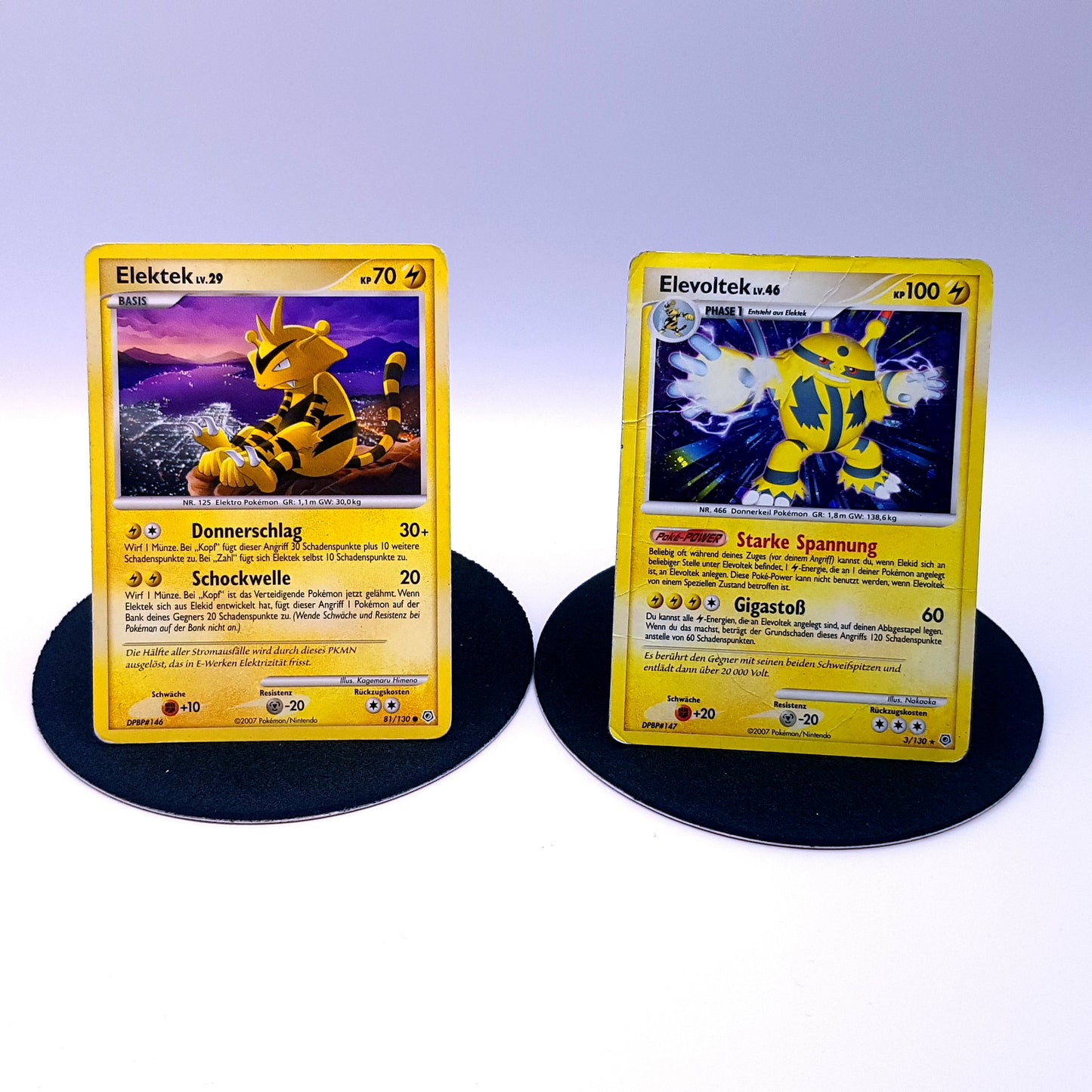 Pokemon Karten Elektek 81/130 & Elevoltek 3/130 holo Diamant & Perl 2007