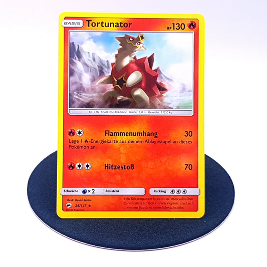 Pokemon Karte Tortunator 26/147 Sonne & Mond 2017 mint