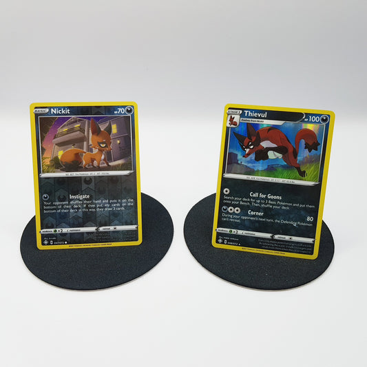 Pokemon Cards Nickit 47/72 & Thievul 48/72 rare holo Shining Fates 2021 Mint