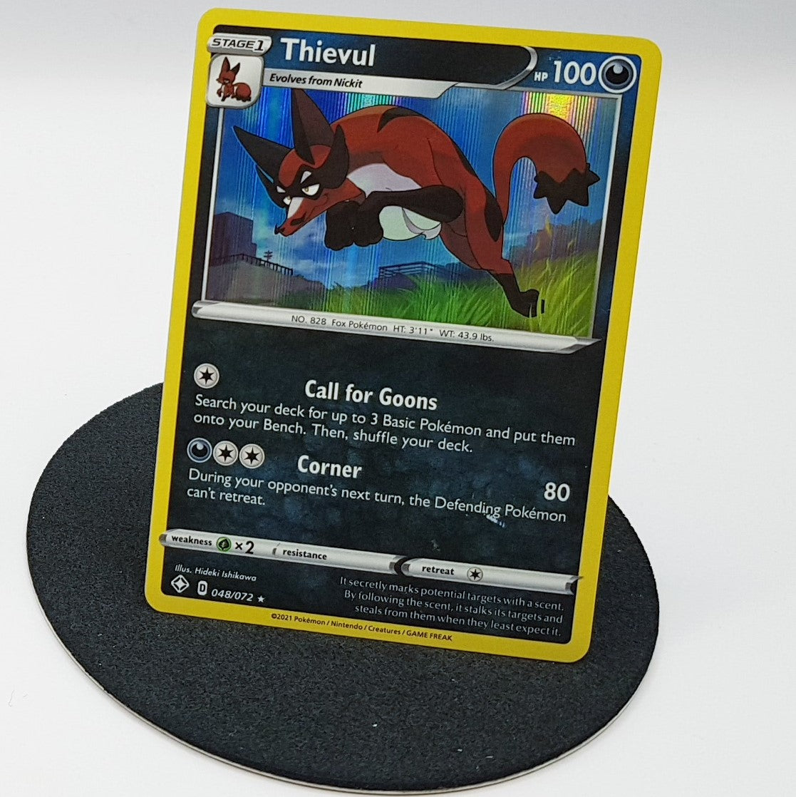 Pokemon Card Thievul 48/72 rare holo Shining Fates 2021 Mint