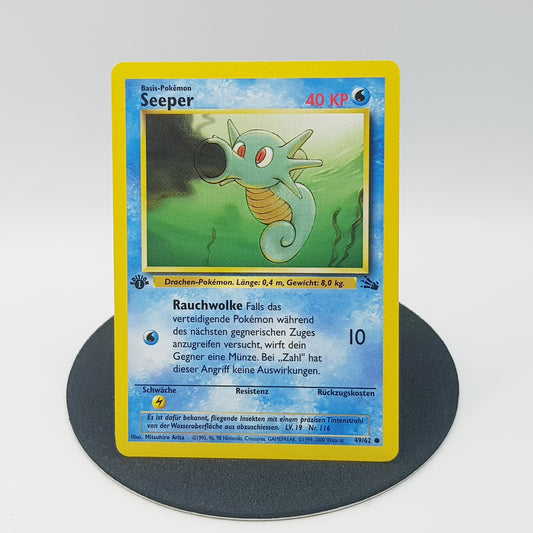 Pokemon Karte Seeper 49/62 1. Edition Fossil Set 2000 Near Mint