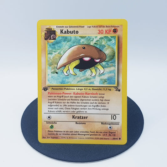 Pokemon Karte Kabuto 50/62 1. Edition Fossil Set 2000 Near Mint