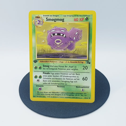 Pokemon Karte Smogmog 45/62 1. Edition Fossil Set 2000 Near Mint