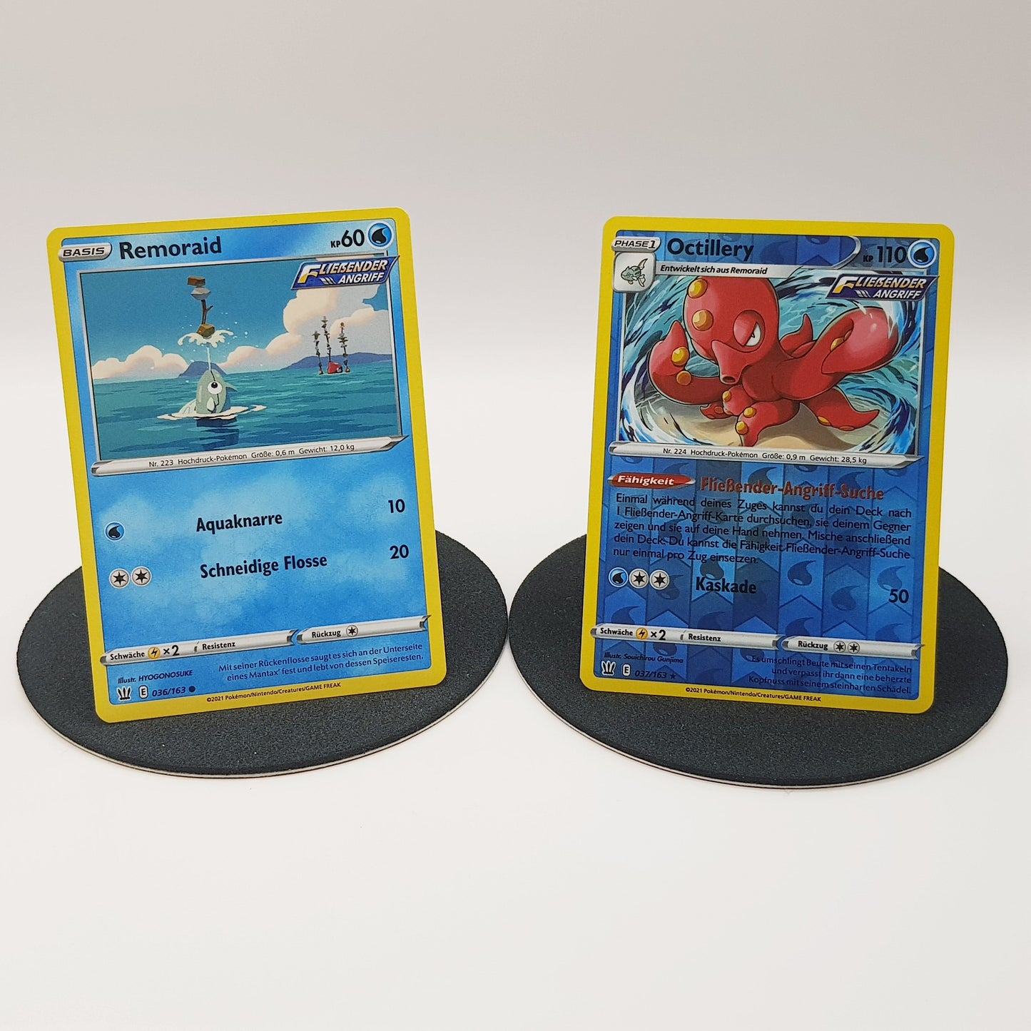 Pokemon Karten Remoraid 36/163 & Octillery 37/163 holo rare Mint DE