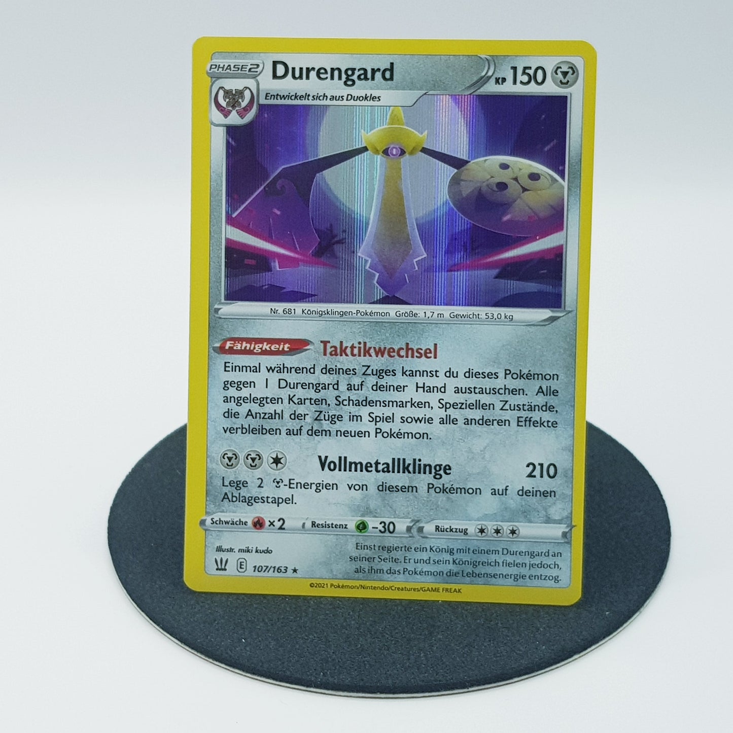 Pokemon Karte Durengard 107/163 holo rare Mint DE