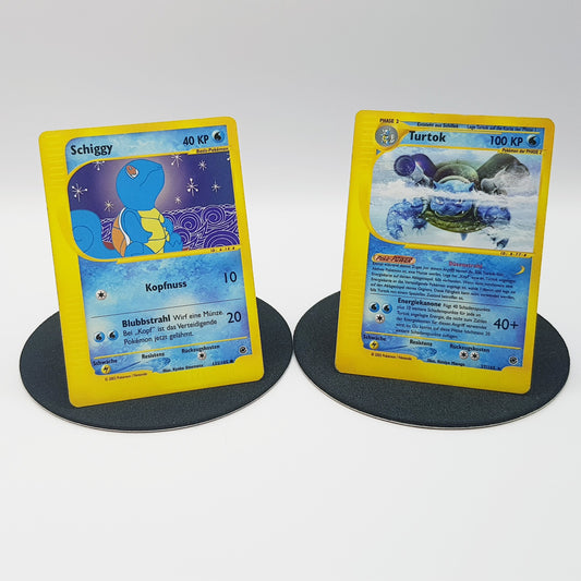 Pokemon Karten Schiggy 132/165 & Turtok 37/165 rare GOOD 2002 DE