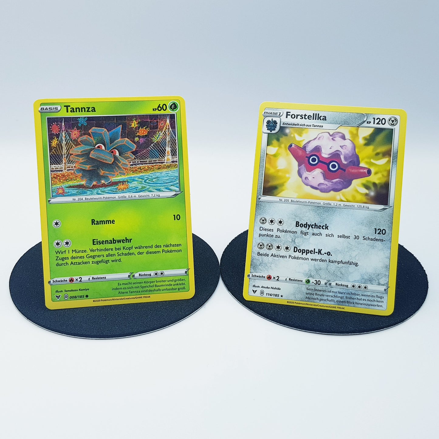 Tannza 008/185 & Forstellka 114/185 rare- Schwert & Schild - Farbenschock 2020 - DE - Pokemon