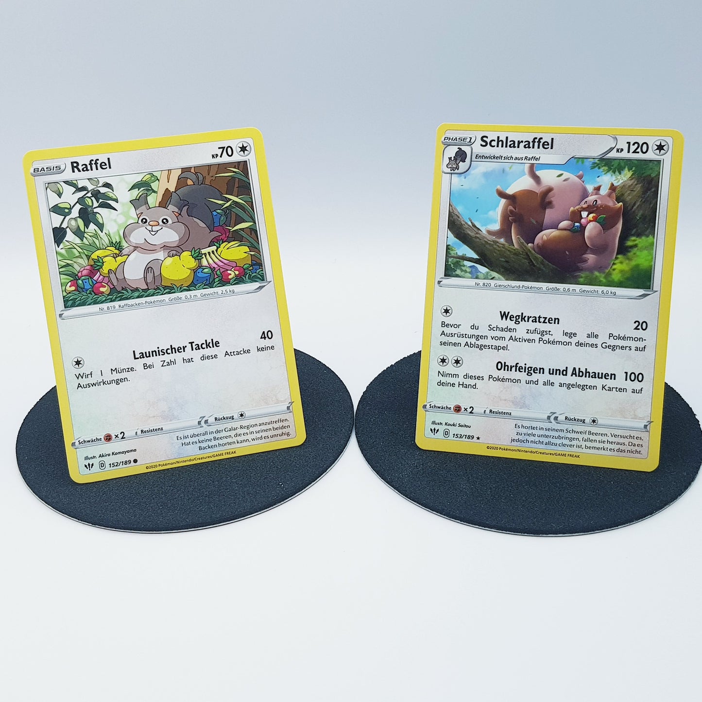 Raffel 152/189 & Schlaraffel 153/189 rare - Schwert & Schild - Flammende Finsternis 2020 - DE - Pokemon