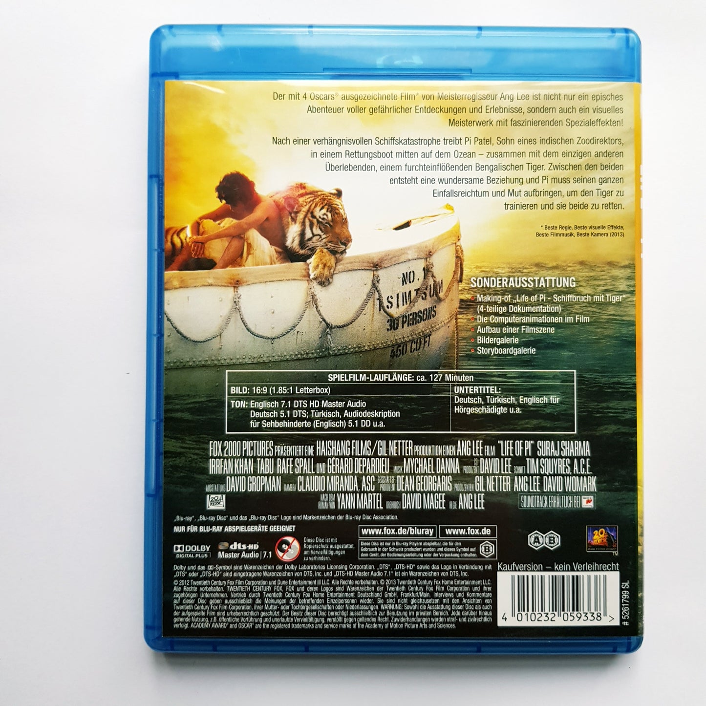 Life of Pi - Schiffbruch mit Tiger - Blu Ray Zustand sehr gut