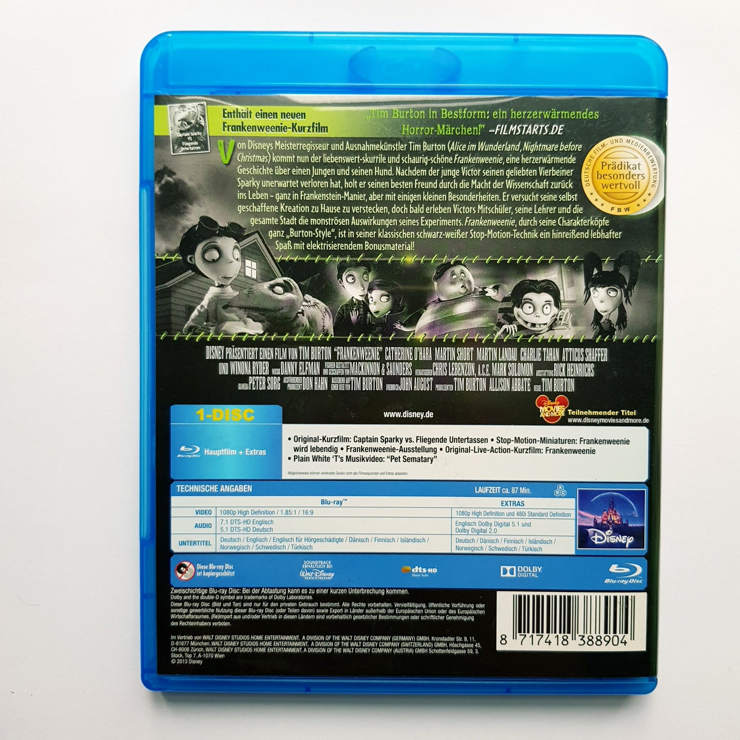 Disney Frankenweenie - Blu Ray Zustand sehr gut