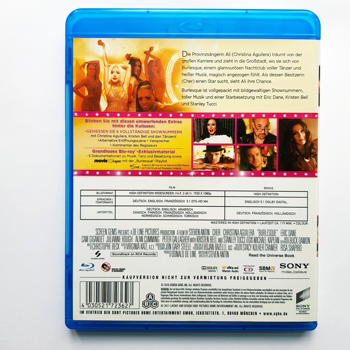 Burlesque - Cher & Christina Aguilera - Blu Ray Zustand sehr gut