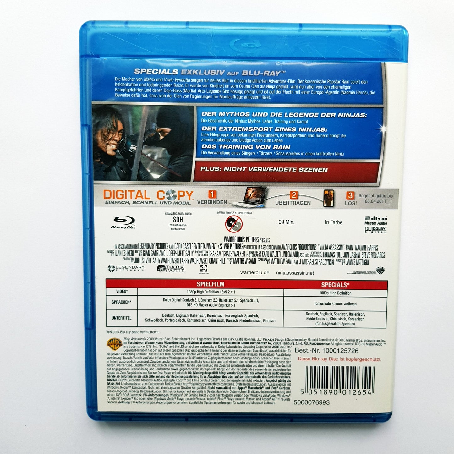 Ninja Assassin - Blu Ray Zustand sehr gut