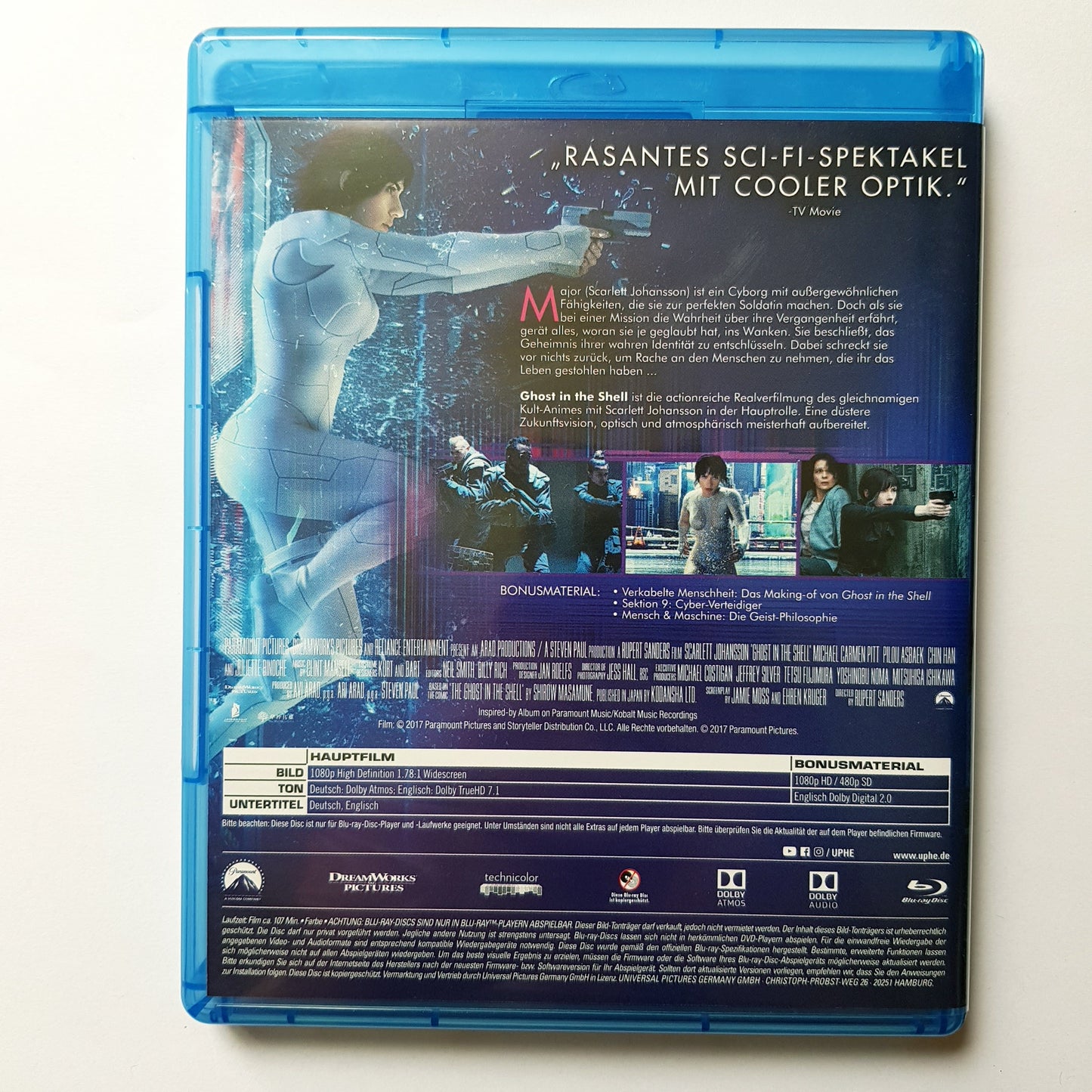 Ghost in the Shell - Scarlett Johansson - Blu Ray Zustand sehr gut