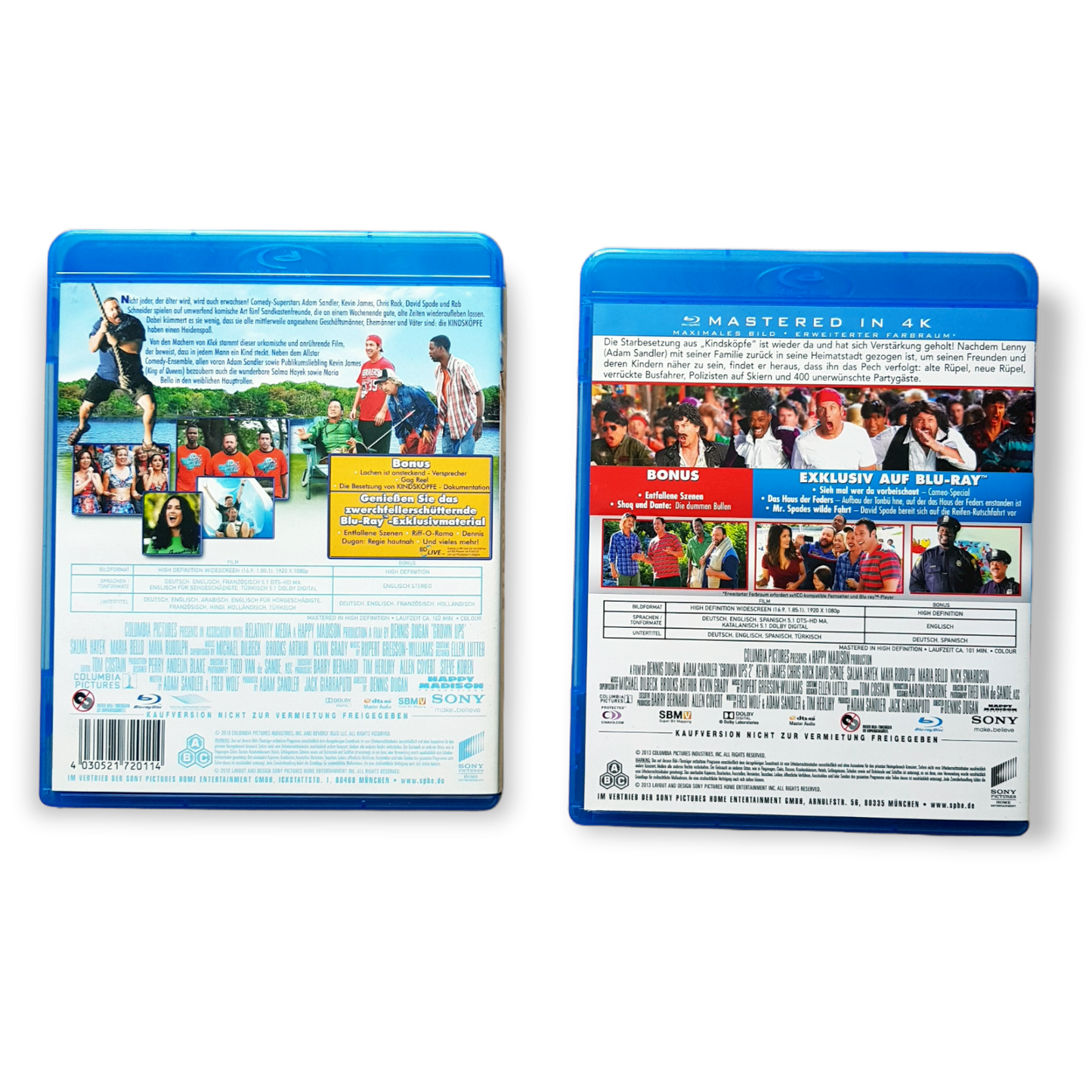 Kindsköpfe (Teil1+2) - Kevin James Adam Sandler Chris Rock - Blu Ray Zustand sehr gut